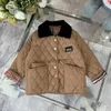 New cotton toddler jacket kids designer clothes Size 110-160 Diamond pattern boy overcoat Checkered lining girl coat Nov15