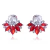 Stud Earrings LUBOV Beautiful Multiple Colors Crystal Flower Rhinestone Colorful Piercing Women Christmas Party