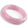 Bangle Inner Diameter 58mm Genuine Pink Natural Quartz Crystal Bangles Bracelets For Women