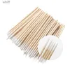 Cotton Swab 500 pièces coton-tige en bois bâton de nettoyage des oreilles coton-tiges extension de cils jetable microbrosse tige de coton outil d'élimination de la cire d'oreille L231116