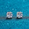 Stud EWYA di lusso 0.4-4CT D orecchini a vite di colore per le donne del partito gioielleria raffinata 4 poli S925 argento sterling orecchino di diamanti 231115