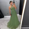 Lyxig Sage Green One Shoulder Prom Women's Evening Dresses For Special Events Backless Gala Dress Formella klänningar 0516