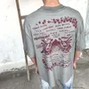 Projektant Fashion Clothing Luksusowe koszulki Tshirts Travi Scotts Direct Spray Print West Coast Hip Hop Style Old Wash High Street T-shirt