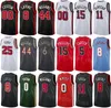 Print Men Women City Basketball DeMar DeRozan Jersey 11 Zach LaVine 8 Coby White 0 Nikola Vucevic 9 Patrick Williams 44 Alex Caruso 6 Earned Classic Black Red White