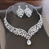 Düğün Mücevher Seti Barok Kristal Su Damlası Gelin Rhinestone Tiaras Taç Kolye Küpeleri Gelin Dubai Seti 231116