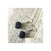 Dangle & Chandelier Round Black Lava Stone Earrings Necklace Diy Aromatherapy Essential Oil Diffuser Dangle Earings Jewelry Drop Deliv Dhylh