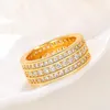 Wedding Rings Caoshi Low-key luxe goudkleurring vrouwelijke bands modevoorstel sieraden glanzende zirkonia vingeraccessoires voor vrouwen