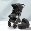 Strollers# Baby stroller luxury High landscape design 2 in 1 shock absorption stroller baby Newborn Pram Two Way Stroller fold Pushchair Q231116