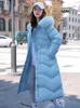 Kvinnor Down Parkas Winter Thick Warm Down Cotton Parkas Padded Jacket For Women Casual Hooded Päls krage Long Parkas Jackor Coat Kvinnlig Outwear 231115