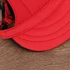 Dog Apparel Baseball Caps Visor Hats Outdoor Sports With Ear Holes And Sun Protection Adjustable Chin Strap Red