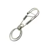 Keychains Hand Wrapped Unique Creative Fine Biker Stainless Steel Wire Snap Clip Hook Carabiner Keychain Clasp FOB Dual Lock Split Ring