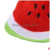 Jouets pour chiens à mâcher en peluche pour animaux de compagnie, belle forme de pastèque, son de chat, résistance à la morsure, livraison directe, fournitures de jardin pour la maison Dhnp0