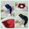 Berretti Cappello da Babbo Natale per adulti con paillettes addensato in peluche per la fodera confortevole per le vacanze Cappello con simbolo dell'anno di Natale Tesa bianca