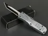 Najwyższej jakości mały auto taktyczny nóż 440c dwukolorowy TANTO Point Blade Blor z włókna węglowego cynku-aluminium Uchwyt EDC Kieszonkowy nóż
