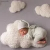 베개 3pcs 면화 고품질 베이비 사진 장비 부드럽고 피부 친화적 인 구름 베개 세트 아기 액세서리 Newbornl231116