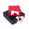 Carton Kraft Laser or et argent, emballage noir et blanc, boîte-cadeau, ruban avec nœud de mariage, boîte d'emballage pour faveurs LX6232