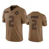 Stroud 2 Robert Woods Mulheres Juventude Personalizado Marrom 2023 Salute To Service Limited Jersey