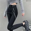 Frauen Leggings Frauen 2023 Frühling Herbst Mode Hohe Taille Dünne Stretch Hosen Weibliche Beiläufige Dünne Bleistift Damen Schwarz Lange W68