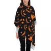 Sjaals Dames Sjaal Met Kwastje Halloween Enge Pompoen Lange Winter Warme Sjaal Wrap Spooky Cartoon Dagelijkse slijtage Kasjmier