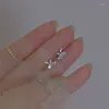 Orecchini a bottone placcato argento piercing all'orecchio mini zircone cubico fiore carino farfalla per gioielli di moda da donna 2023