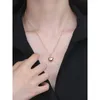 Łańcuchy 925 Srebrny naszyjnik spersonalizowany proste boczne koraliki Bang Love Women's Clavicle Sain