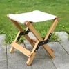 Camp Furniture Outdoor Foldable And Portable Solid Wood Stool Camping Picnic Travel Chair Leisure Fishing Barbecue Folding In Stock