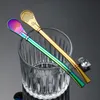 Cuillère à paille en acier inoxydable, cuillères à mélanger le café et le thé, accessoires ménagers pour le thé, cuillères filtrantes à Double anneau