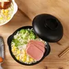 Tigelas de micro-ondas Ramen Tigela de macarrão instantâneo com tampas Sopa Arroz Tampa resistente ao desgaste Trigo Palha Salada Tabl