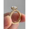 2CT diamanten ring set vvs ovale 10k 14k 18k solitaire ring met verborgen halo vvs moissanite diamanten bruiloft verlovingsring