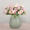 Fiori decorativi 10 bouquet di rose artificiali per damigelle d'onore con 5 rose primaverili in seta fai da te per giardino familiare, decorazione di nozze