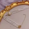 Pendentif Colliers SHANGZHIHUA L'élégant léger luxe trois couches collier de perles tendance bijoux mode femme collier cadeau de fête 231116
