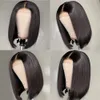 Human Hair Wigs Bob 13x4 Transparent Lace Frontal Wig Pre Plucked Bleached Knots 100% Human Hair
