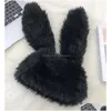 Beanie/Kafatası Kapakları Beanieskl Kapaklar Uzun Kulak Tavşan Saç Peluş Beanies Hat Women Fluffy Sıcak Koruma Bombacı Partisi Kişilik Sokağı F Dhenr