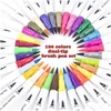 Markers Wholesale 100 Colors Dual Tip Brush Color Pen Art Touchfive Copic Watercolor Fineliner Ding Painting Stationery Drop Delivery Dhjyr