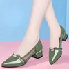 Scarpe eleganti Zapato Negro Tacon Donna Carino Dolce Verde di alta qualità Slip On Décolleté con tacco per le signore del partito Comfort casual 2023