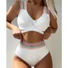 Damenbadebekleidung Sexy weiße Bikinis 2023 Push-Up Weiblicher Badeanzug Schwimmen Badeanzüge Brasilianischer Bikini Set Beachwear Badende