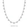 S Platinum Plated Princess Cut Heart Mossanite Diamond Necklace For Women