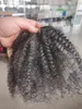 Cheveux humains gris courts crépus bouclés tissage faisceaux de cheveux en vrac pour tresser afro kinki sel et poivre gris extension de trame de cheveux 100g