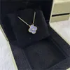 Pendant Necklaces Love Clover Designer Charm for Women Light Purple Stone Diamond Goth Sailormoon Sister Whale Moissanite Chain Choker Necklace Jewelry