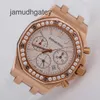 AP Orologio svizzero di lusso Ap 26231or Royal Oak Offshore Panda Face Piatto bianco Orologio da donna con diamanti intarsiati in oro rosa Orologio svizzero con macchinari automatici Wat MYLU di fama mondiale