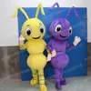 Boże Narodzenie żółto/fioletowa maskotka Mascot Cartoon Temat Postacie karnawał unisex dorośli rozmiar Halloween przyjęcie urodzinowe fantazyjne strój na świeżym powietrzu dla mężczyzn