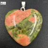 Collane con ciondolo Moda 25x26mm Lapislazzuli Cristallo Unakite Heart Art Donna Uomo Bead WB667