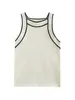 Damen Tanks 2023 Frauen Crop Ärmellos Slim Top Fashion Splic Lady Weiße Weste Tops Y2K Korsett Gestrickte Straße Dünn