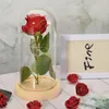 Decorative Flowers Beautiful Battery Powered LED Rose Glass Bottle String Light Birthday Gift Home Decoration Desk Lamp Romantic