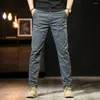 Men's Pants Straight Casual Men Clothing Khaki Gray Black For Trousers Overalls2024 Spring Summer Cotton