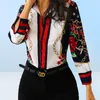 مصممة نساء توبس بلوزة النساء الأزياء الأنيقة Office Look Work Wear Shirt Top Top Weeken Cains طباعة معاطف عرضية الحجم M-2XL8871906