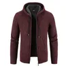 Camisolas masculinas 2023 inverno grosso cardigan mens camisola zíper com capuz moda quente fino ajuste de malha macho velo hoodies casacos homens m 4xl 231116