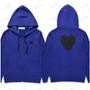 Mens Hoodies Sweatshirts 21S 디자이너 놀이 스웨트 셔츠 커밋 점퍼 Des Garcons 편지 자수 긴 소매 풀 오버 여성 Red Heart Loose De S022