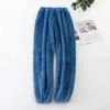 Women's Pants Women Coral Fleece Pajama Winter Warm Furry Trousers Thicken Home