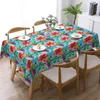 Nappe de Table rectangulaire en forme de perroquet Tropical, protection imprimée de fleurs, à la mode, pour fête à domicile, salle à manger, couverture imprimée